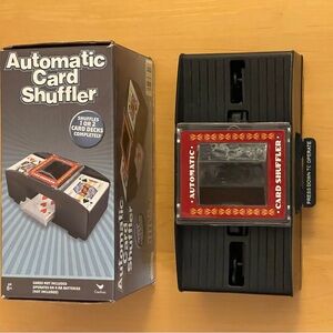 Automatic Card Shuffler with Red and Black Design